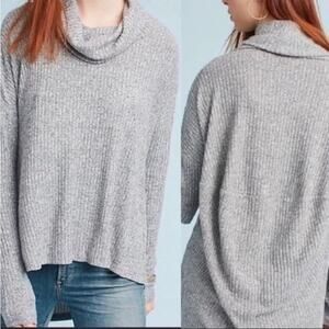 Cozy Gray Cowl Neck Sweater Top